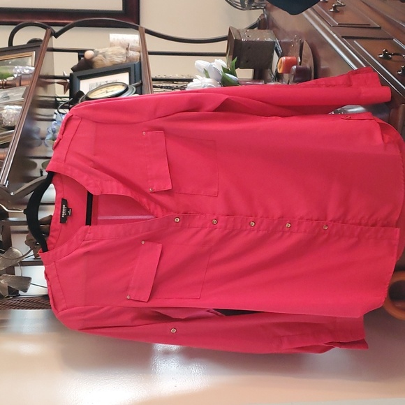 Premise Tops Blouse With Shoulder Tabs Roll Up Sleeves With All